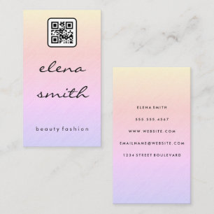 Chic Minimalist Texture   QR Code Business Card