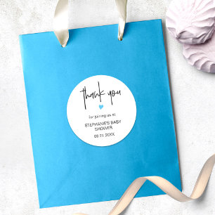 Chic Minimalist Thank You Baby Shower Favour Bag Classic Round Sticker