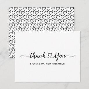 Chic Minimalist Thank You Heart Thank You Card
