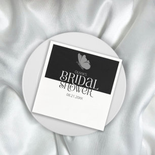 Chic Minimalist Typography Butterfly bridal shower Napkin