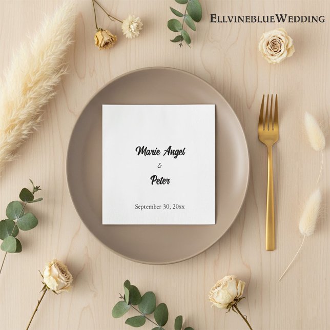 Chic Minimalist Typography Wedding Napkin (Creator Uploaded)