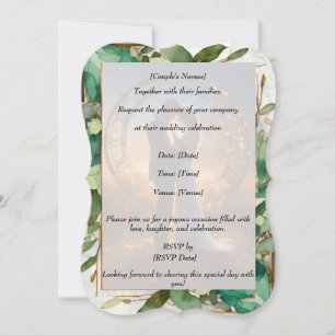 Chic Minimalistic Green-ish Wedding Invitations
