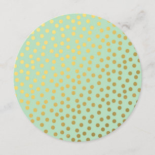 Chic Mint Gold Dots Sweet Sixteen Invitation