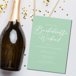 Chic Mint Green Bachelorette Weekend Invitation