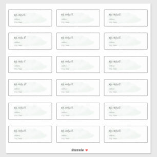 Chic Mint Green Brushed Watercolor Guest Address