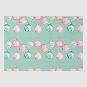 Chic Mint Pink Gold Christmas Ornaments Tissue Paper