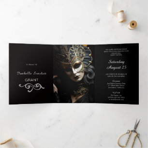 Chic Mis Quince Masquerade Party Invitation