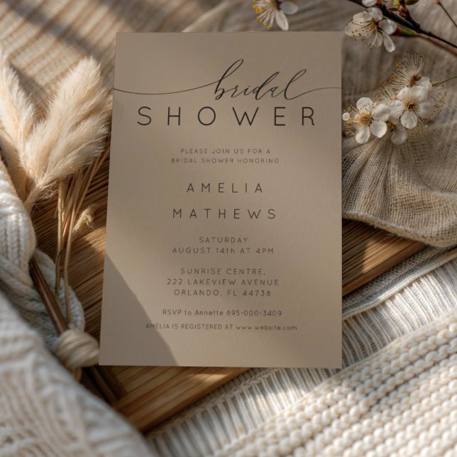 Chic Mocha Brown Bridal Shower Invitation (Creator Uploaded)