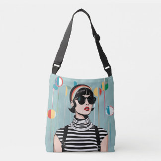 Chic Mod Girl Tote Bag Stylish Retro Art Design