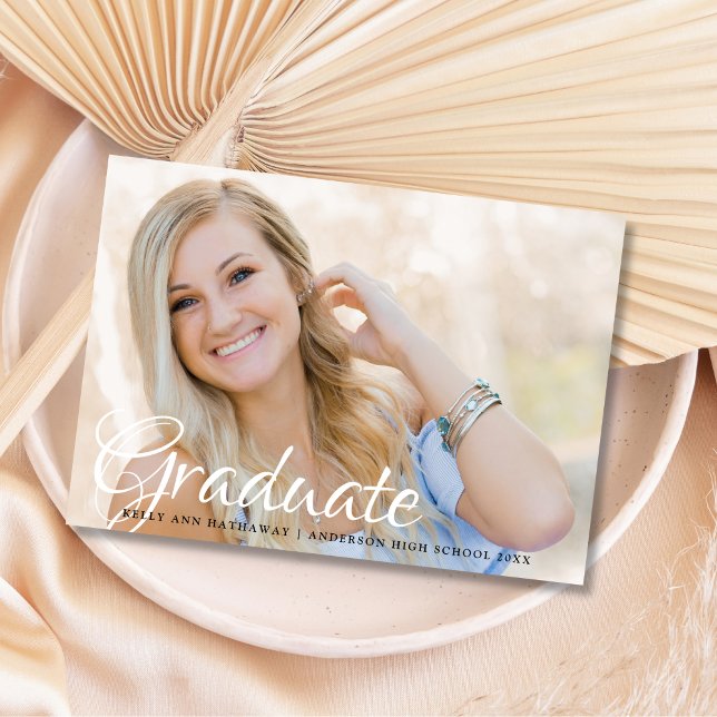 Chic Modern 2 Photo Grad Party Invitation (Creator Uploaded)