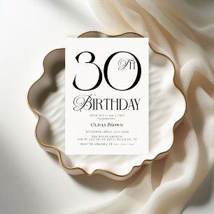 Chic Modern 30th Birthday Party Invitation