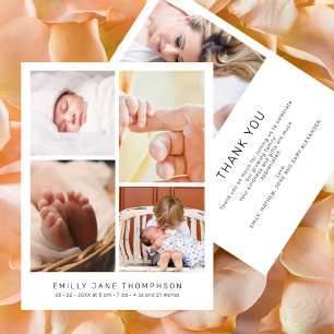 Chic Modern 5 Photo Baby Shower Thank You