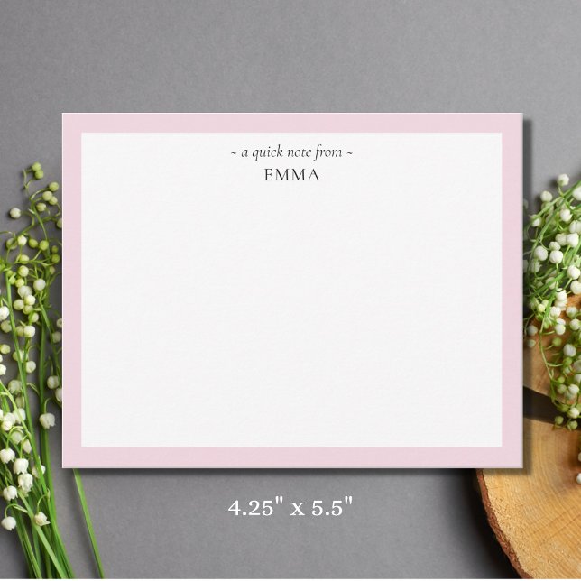 Chic Modern 'A Quick Note From' Note Card (Creator Uploaded)