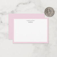 Chic Modern 'A Quick Note From' Note Card