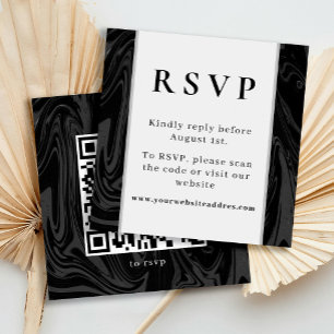 Chic modern abstract black marble enclosure card