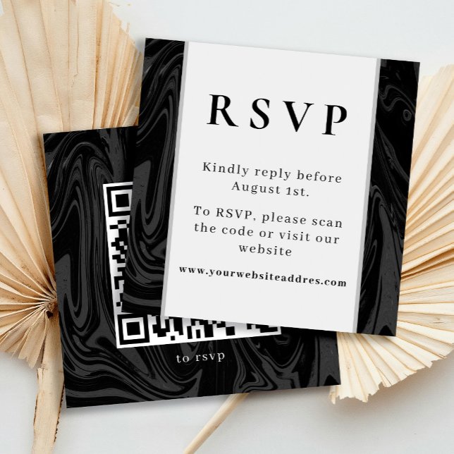 Chic modern abstract black marble  enclosure card (Creator Uploaded)