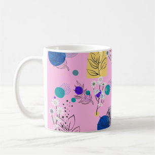 Chic Modern abstract flowers on pink Coffee Mug