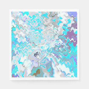 Chic Modern Aqua Blue Luncheon Paper Napkins