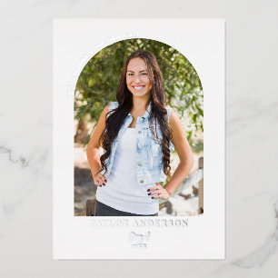 Chic Modern Arch Photo Blue Graduation Party