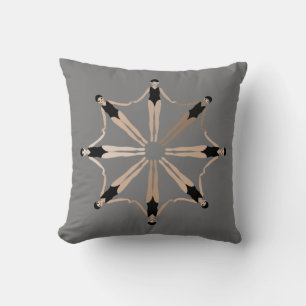 Chic Modern Artistic Synchronised Swimmers Grey Cushion