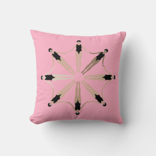 Chic Modern Artistic Synchronised Swimmers Pink Cushion