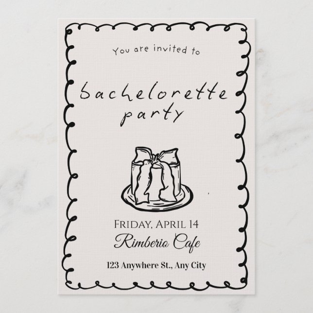 Chic Modern Bachelorette Party Invitation for Brid (Front)