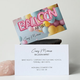 Chic Modern Balloon Artist Business Card