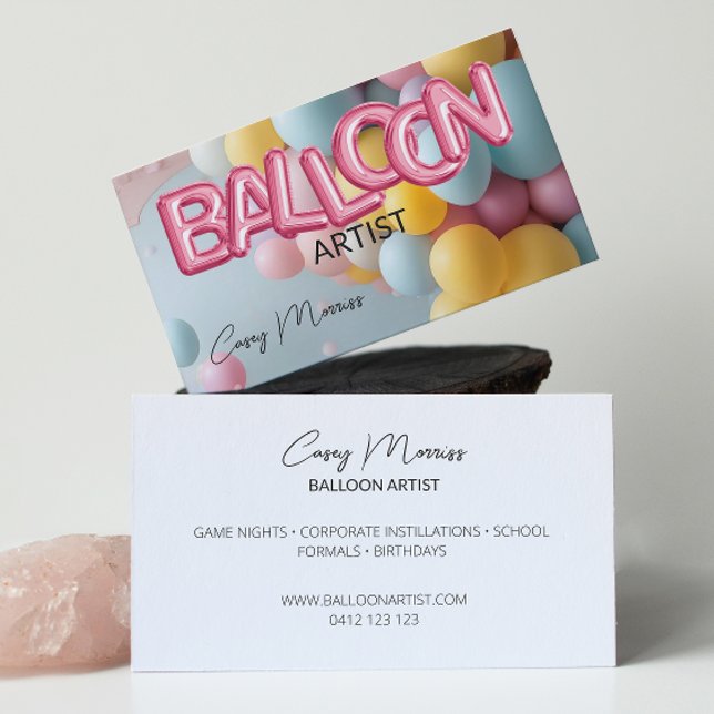 Chic Modern Balloon Artist Business Card (Creator Uploaded)