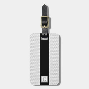 Chic Modern Black White Stripes Luggage Tag