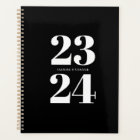 Chic Modern Black White Typography Weekly Monthly