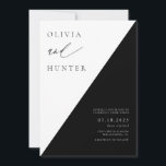 Chic Modern  Black & White Wedding Invitation<br><div class="desc">This chic modern black and white wedding invitation is so fresh and new for 2024 and 2025 weddings! It has a classic black and white colour theme with calligraphy and serif text.</div>