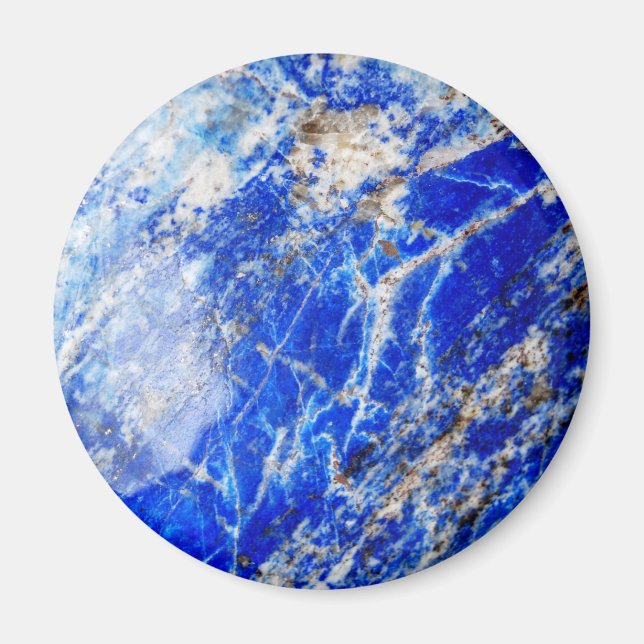 Chic Modern Blue Marble Stone Magnet (Front)