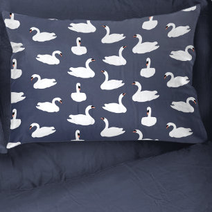Chic Modern Blue Swan Repeating Pattern Pillowcase