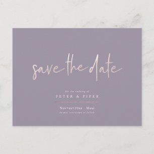 Chic+Modern Blush Signature Script, Save the Date Postcard