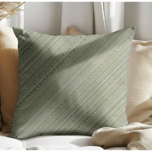 Chic Modern Boho Stripes Green Cushion