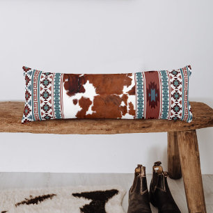 Chic Modern Boho Western Cowhide  Body Cushion