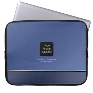 Chic Modern Business Logo Blue Laptop Sleeve