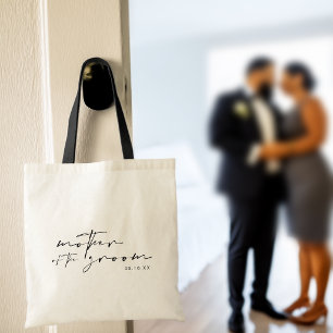 Chic Modern Calligraphy Mother of the Groom Tote Bag