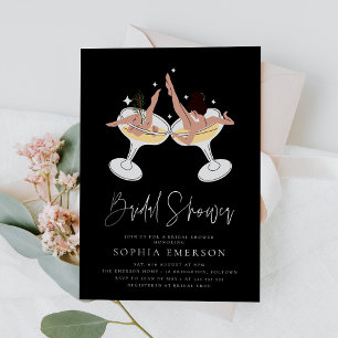 Chic Modern Champagne Bridal Shower Invitation
