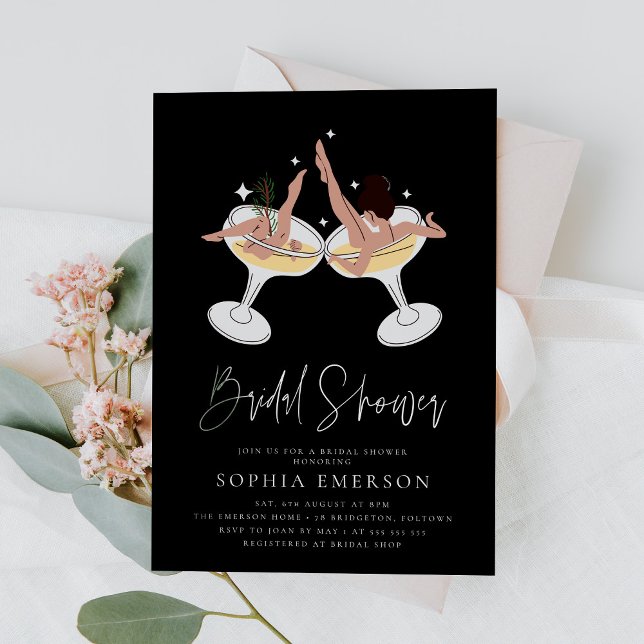 Chic Modern Champagne Bridal Shower Invitation (Creator Uploaded)