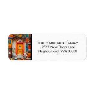 Chic Modern Classy Doors of the World Return Address Label