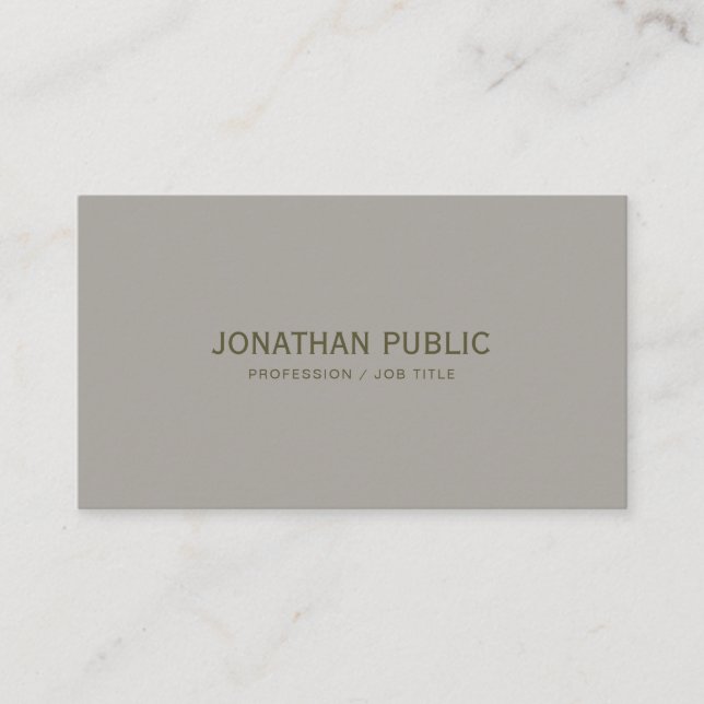 Chic Modern Clean Design Template Sophisticated Business Card (Front)