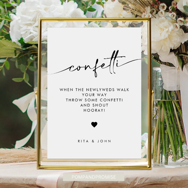 Chic Modern Confetti Send Off Wedding Sign (Creator Uploaded)
