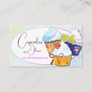 Chic Modern Cupcakes Patissier Business Card