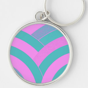 chic modern curved chevron key ring