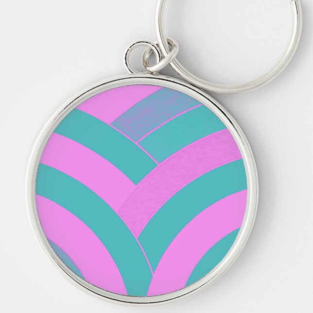 chic modern curved chevron key ring (Front)