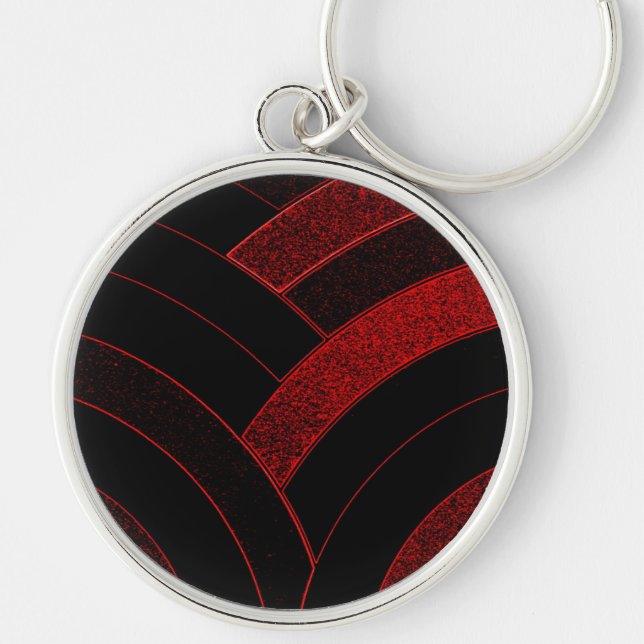 chic modern curved chevron key ring (Front)