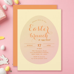Chic Modern Easter Brunch Egg Hunt Yellow Orange Invitation