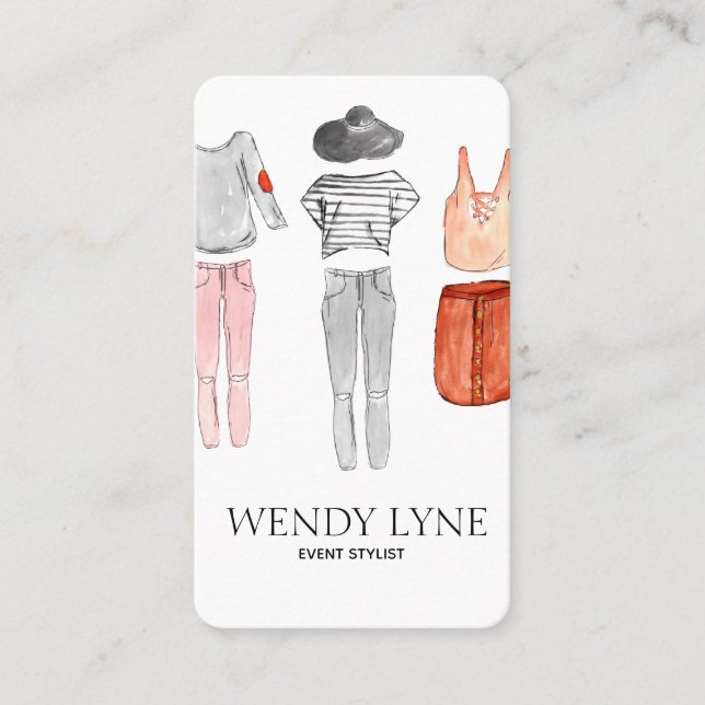 Chic modern fashion clothing business card (Front)