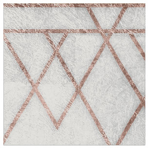 Chic Modern Faux Rose Gold Geometric Triangles Fabric